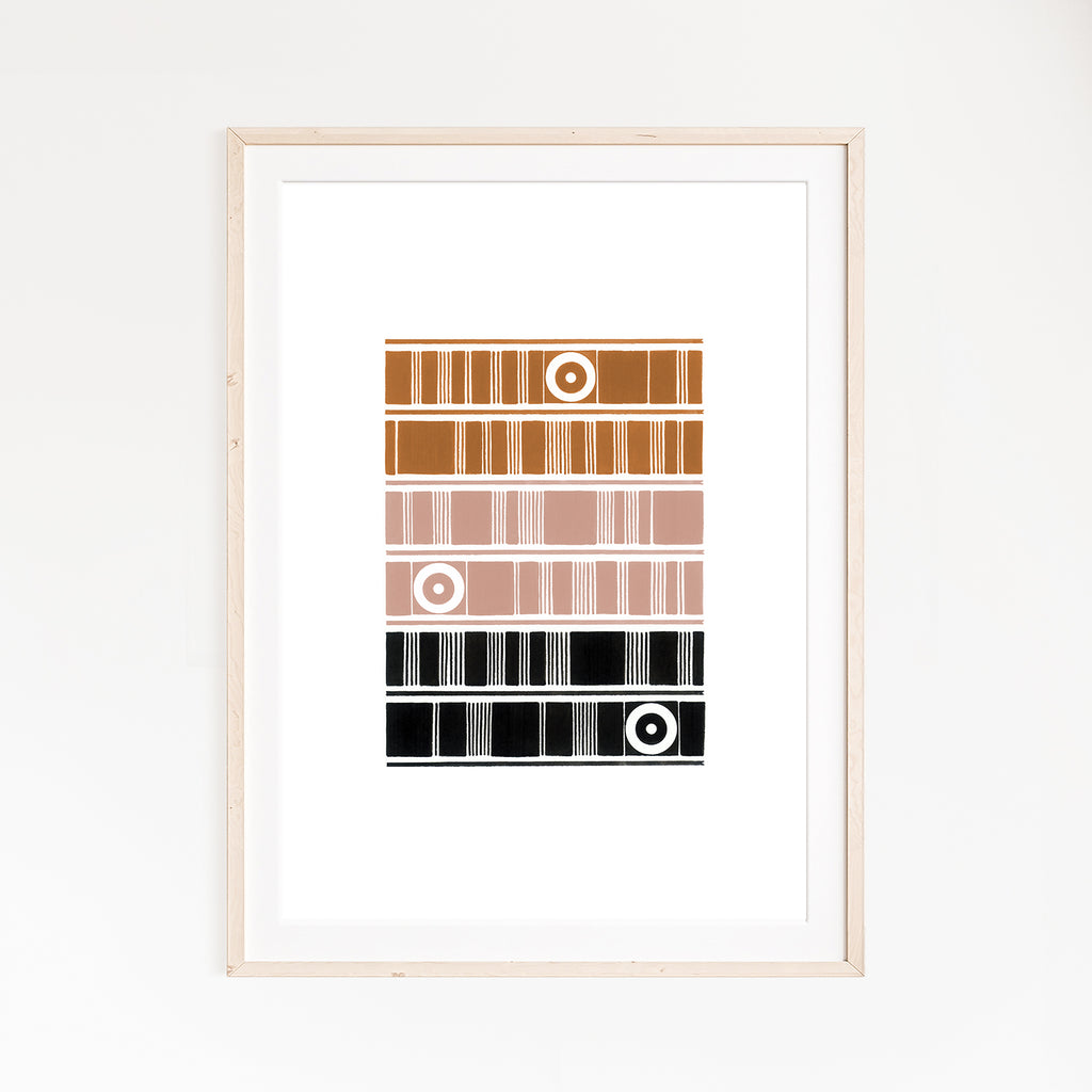 Pink-Black-Brown Geometric